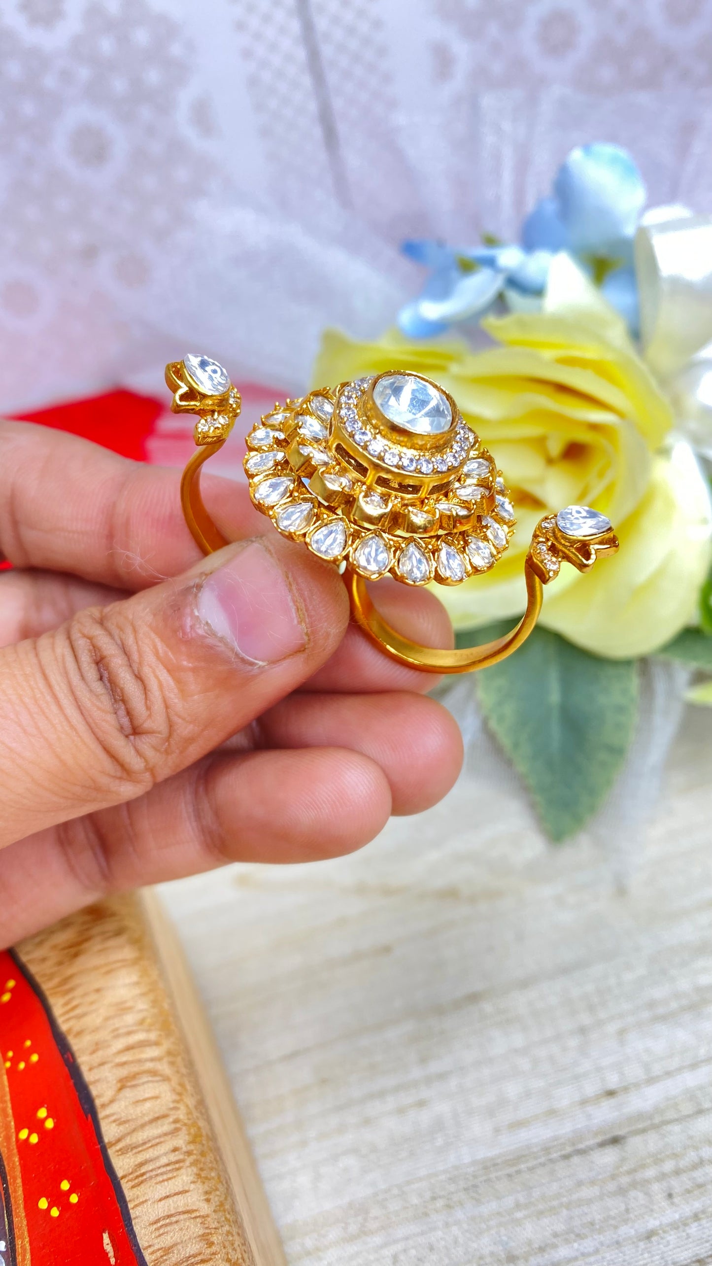 Upasna double finger ring