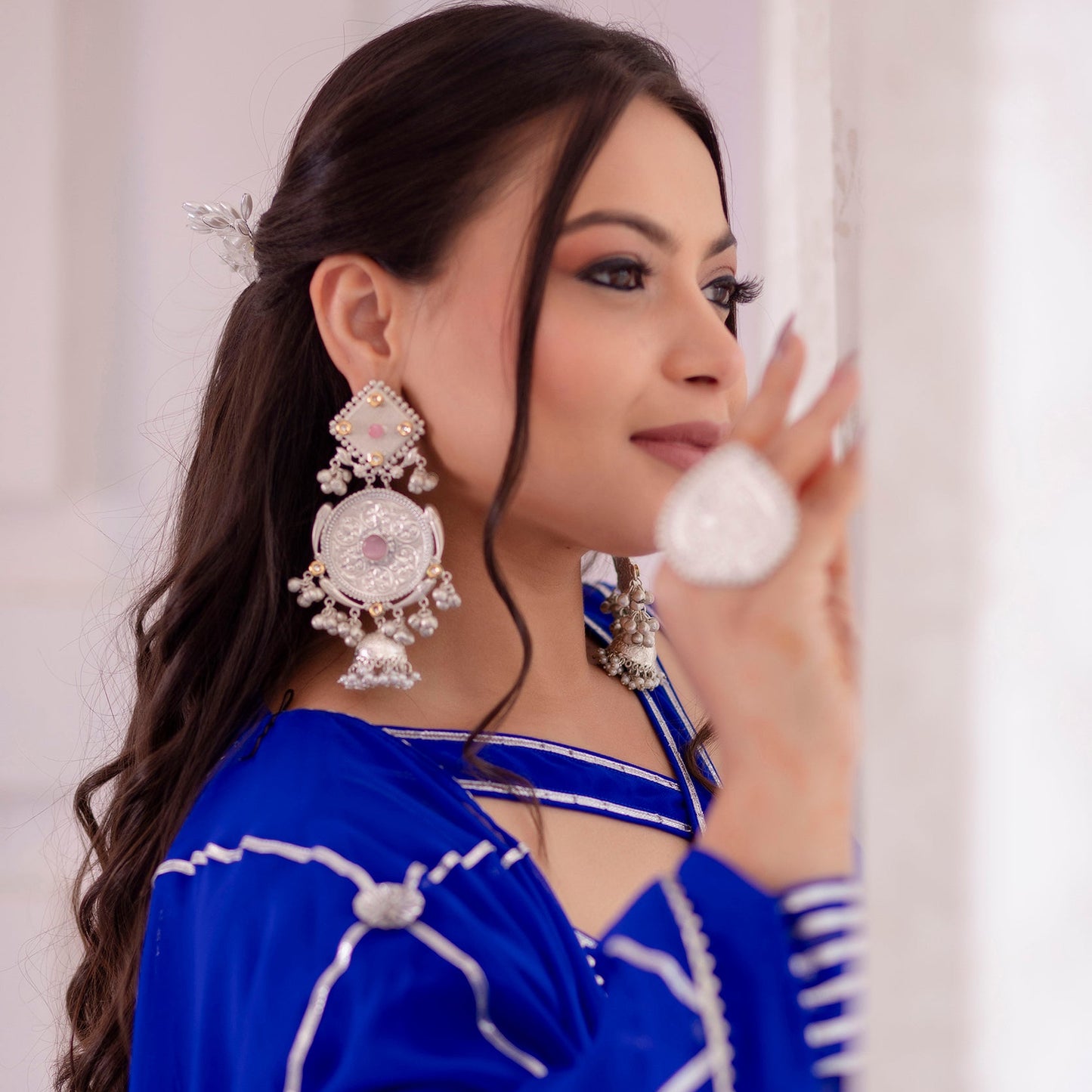 Long Bareli Jhumka (silver plated)