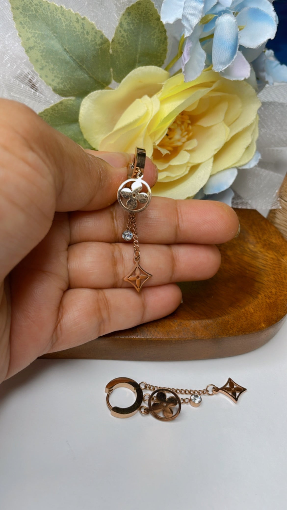Anti tarnish long T earrings