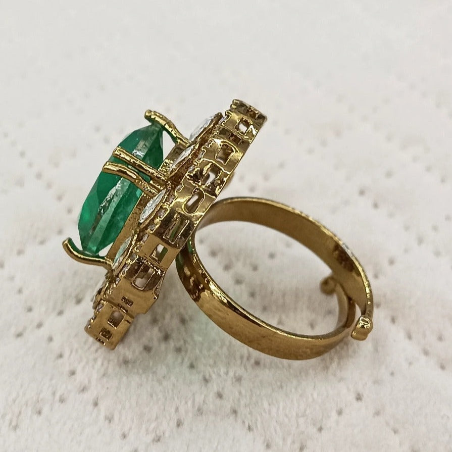 EMERALD MOISSANITE RING