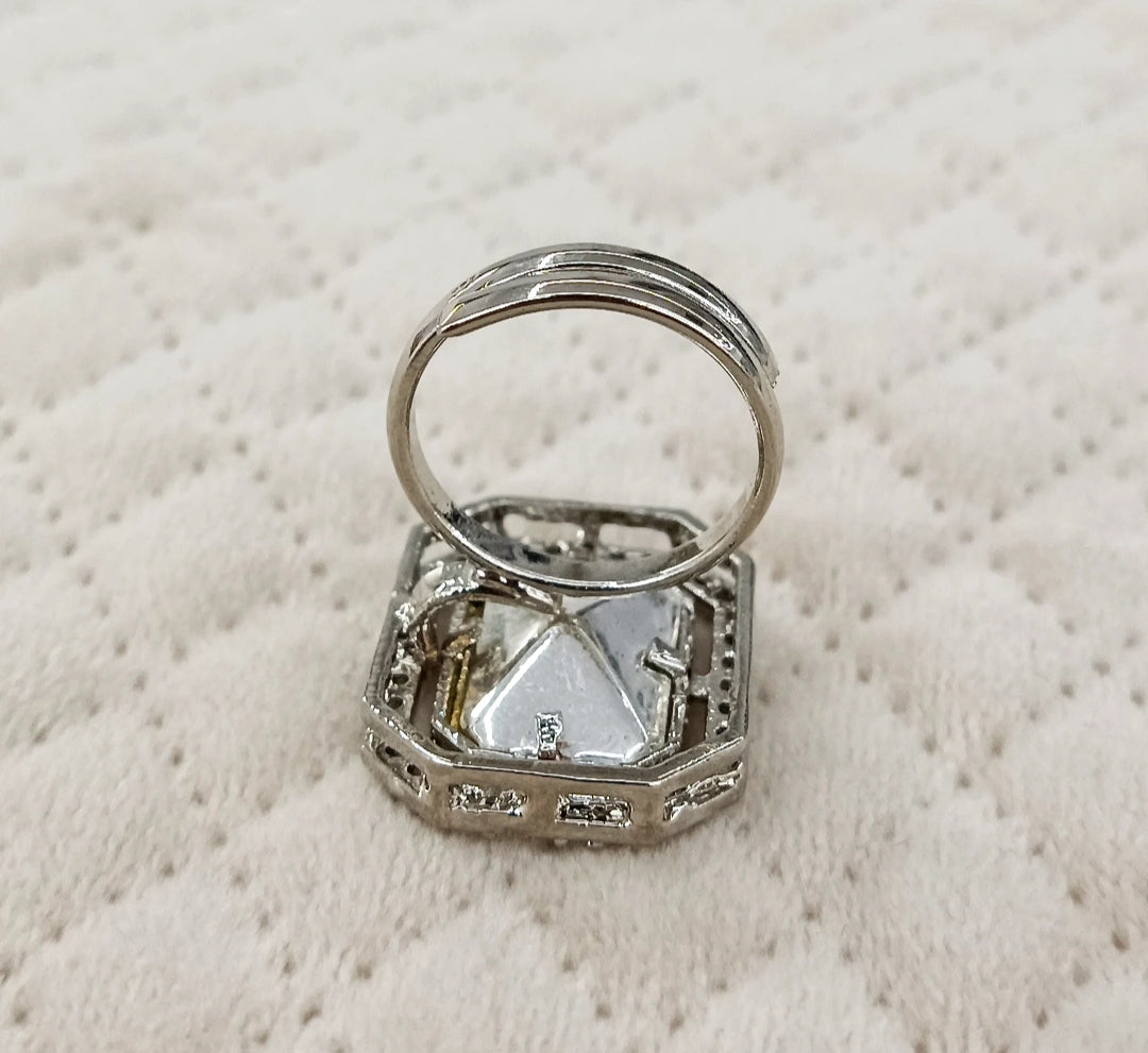 Silver Geometric Ring *