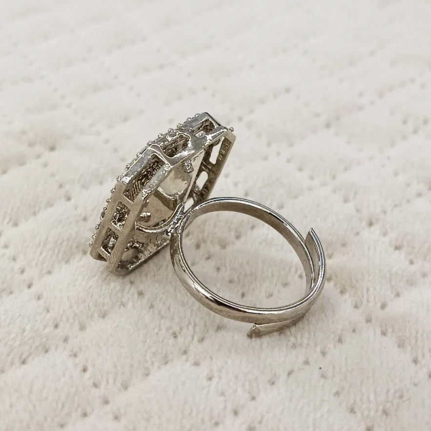 Silver Geometric Ring *