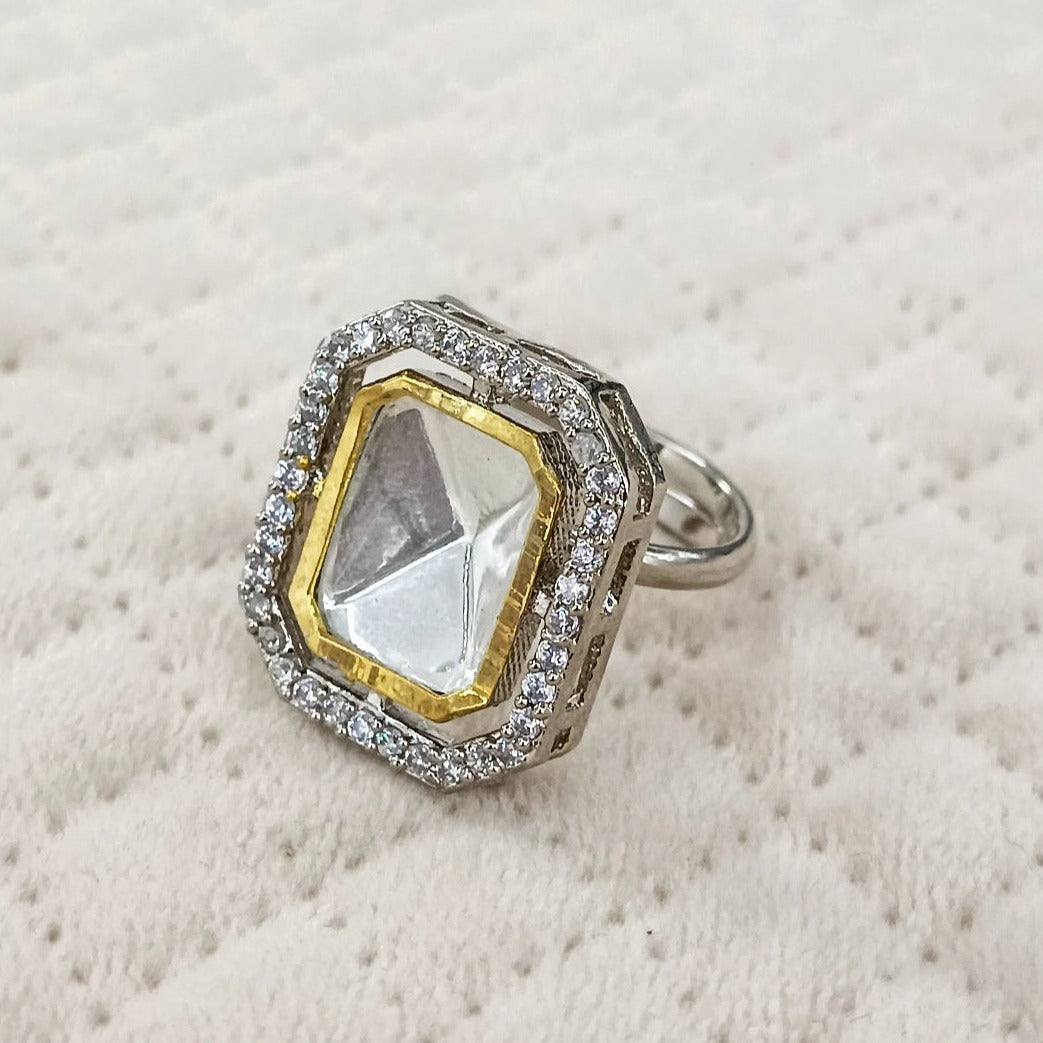 Silver Geometric Ring *