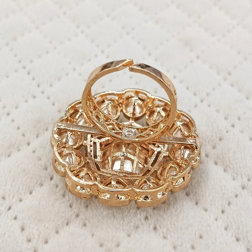 Golden moissanite Ring