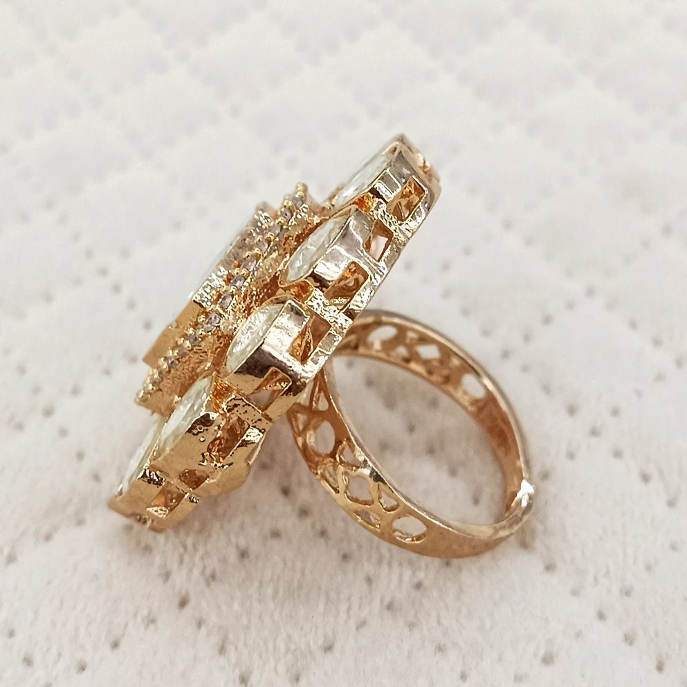 Golden moissanite Ring