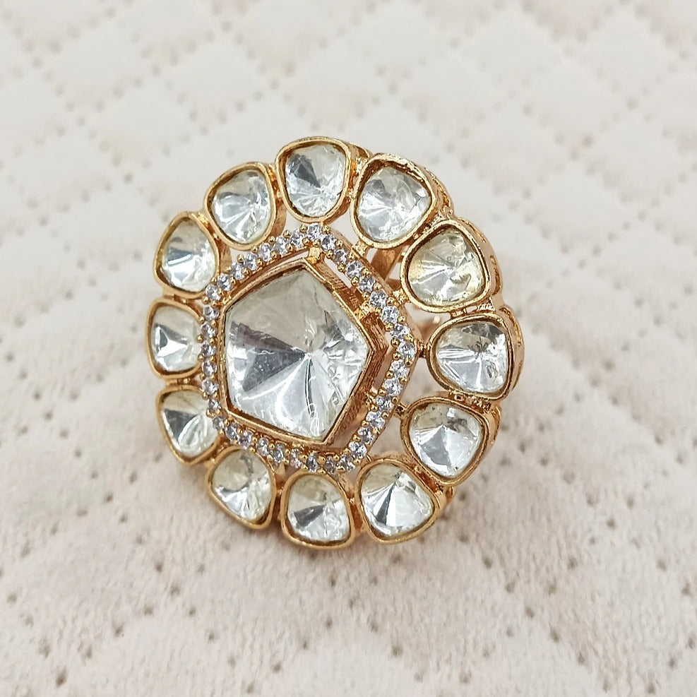 Golden moissanite Ring