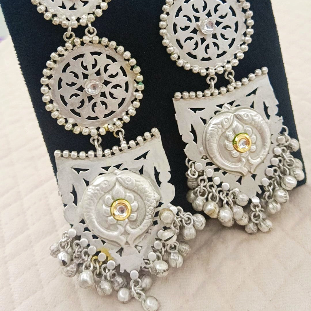 Silver Plated Long Earrings