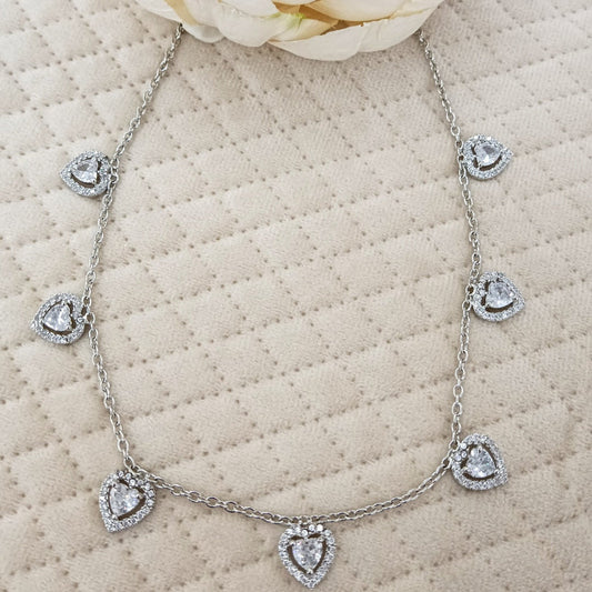 Crystal Hearts Necklace