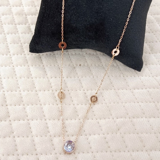 Rose Gold Solitaire Necklace