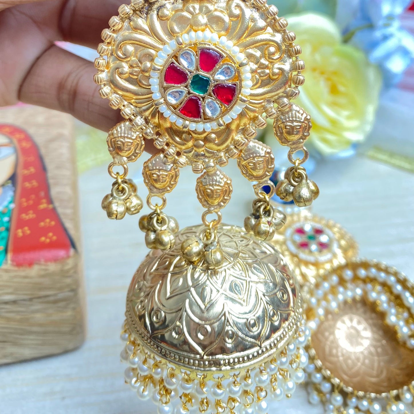 Jodha kundan earrings