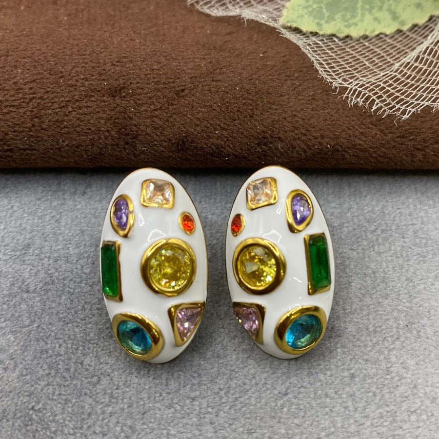 Nazia Multi stone stud earrings