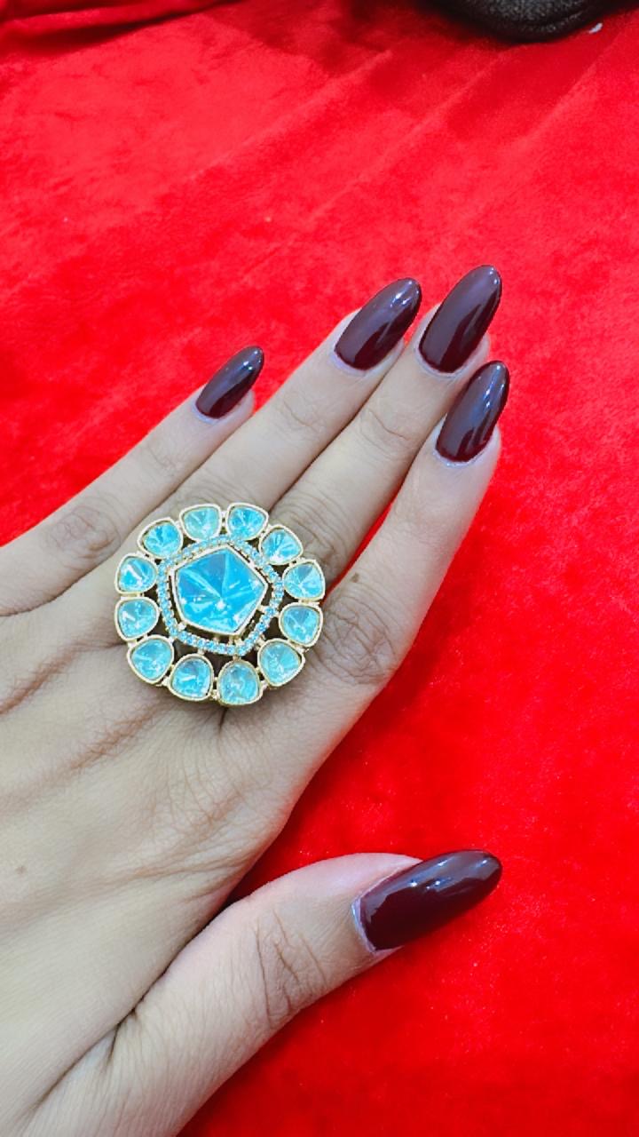 Golden moissanite Ring