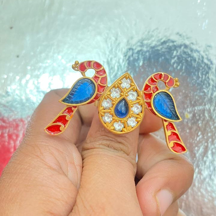 Amrapali-inspired peacock ring