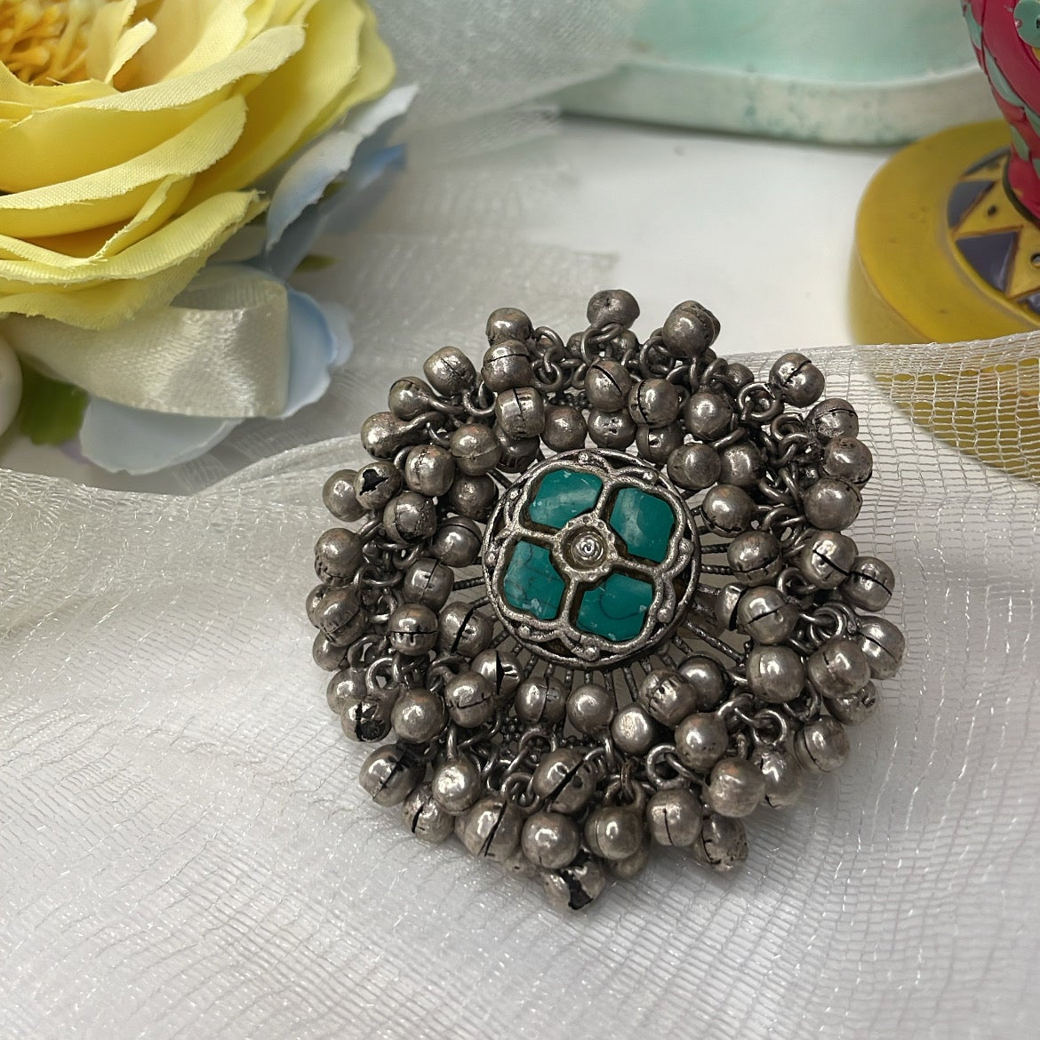 Kemp Silver Ghungroo Ring