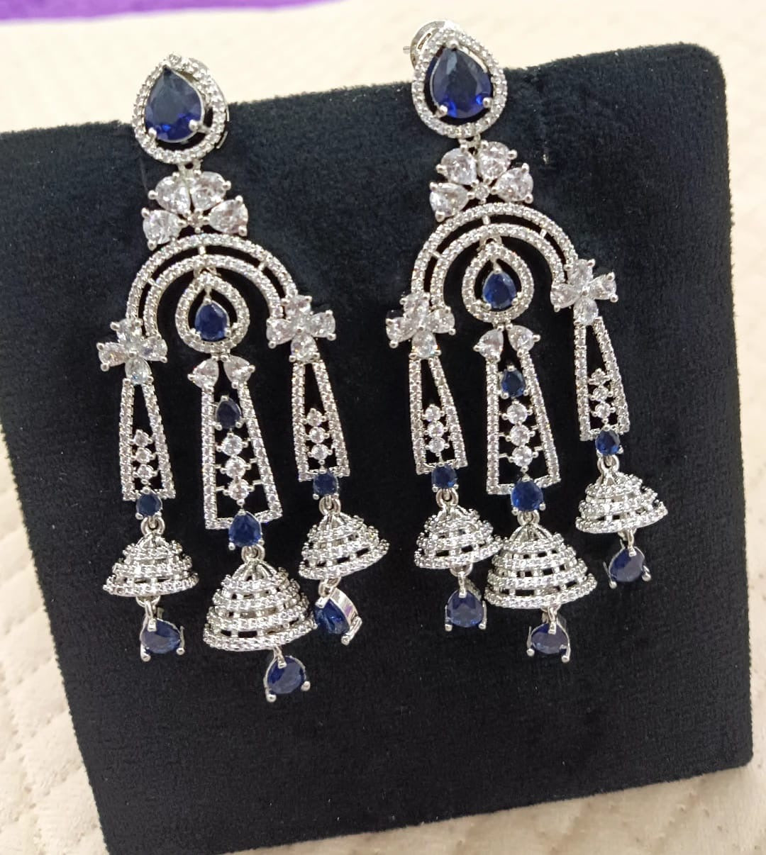 Majestic Sapphire and AD Earrings