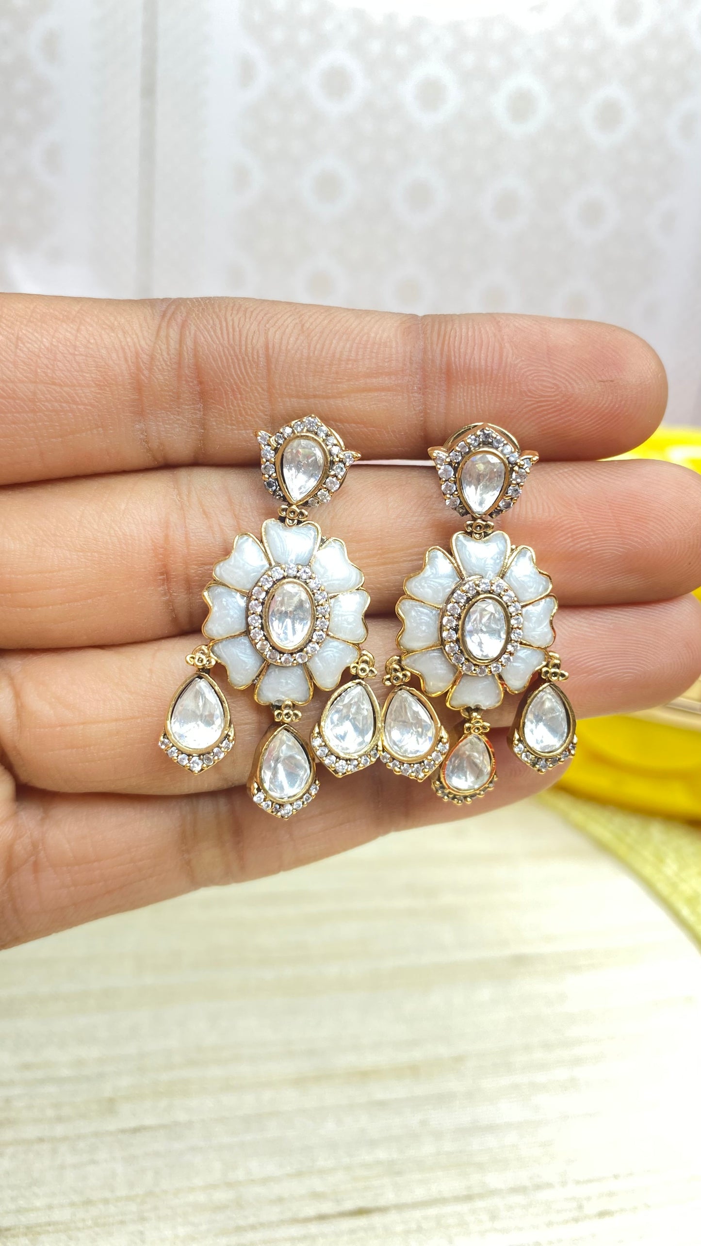 Kundan jhumki earrings