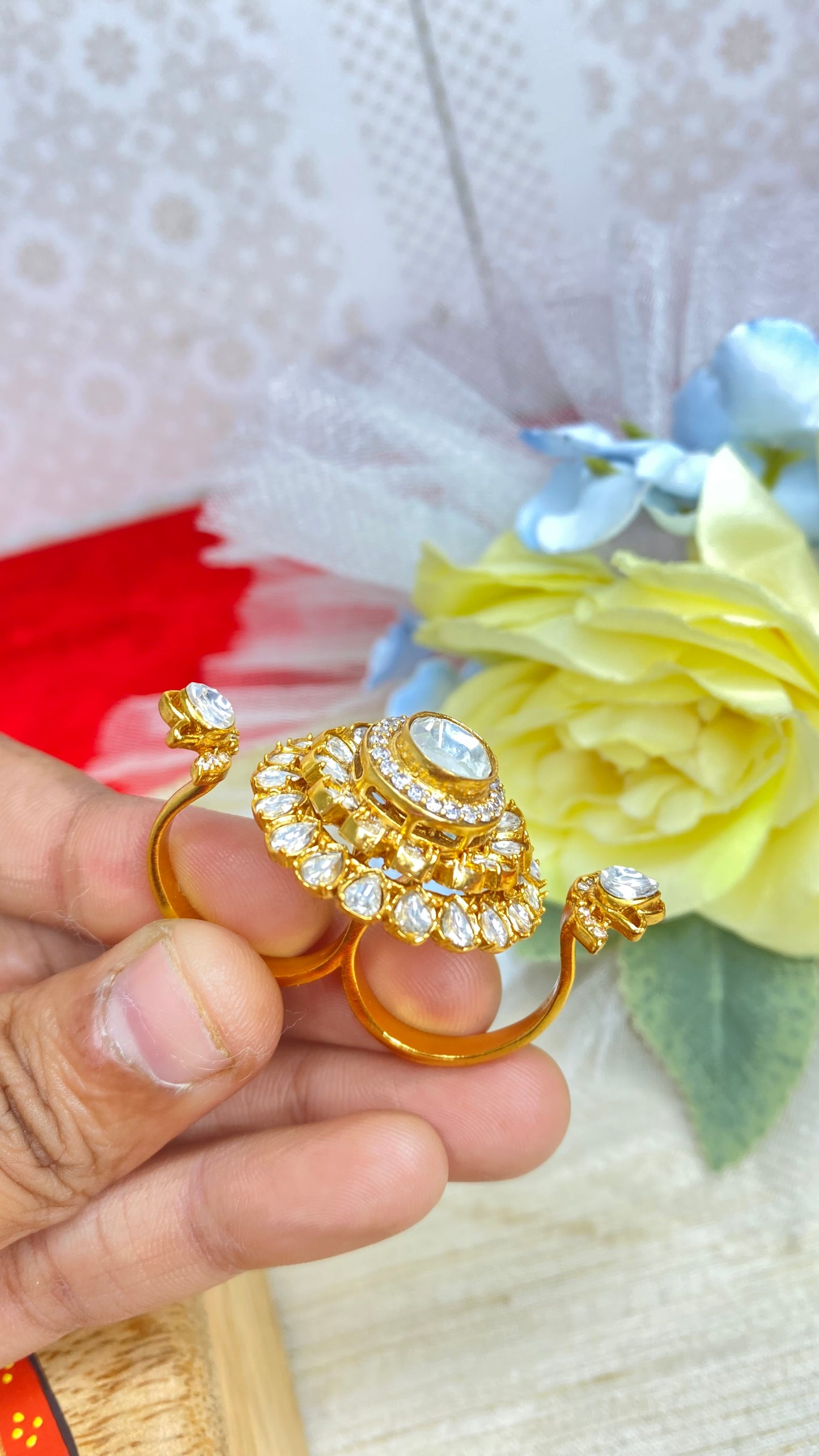 Upasna double finger ring