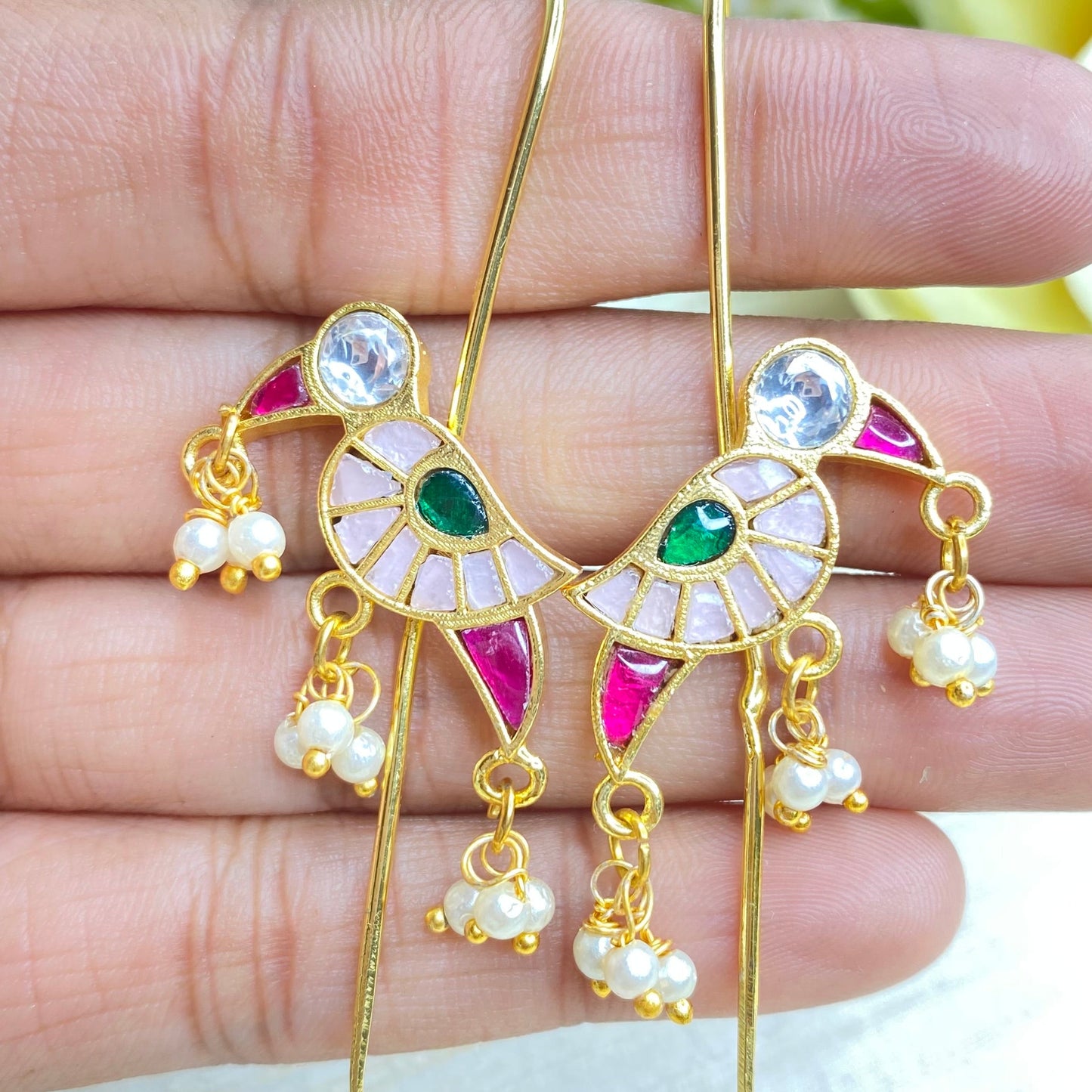 Peacock ear cuff