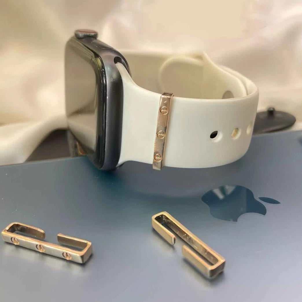 Ad studded watch charm band