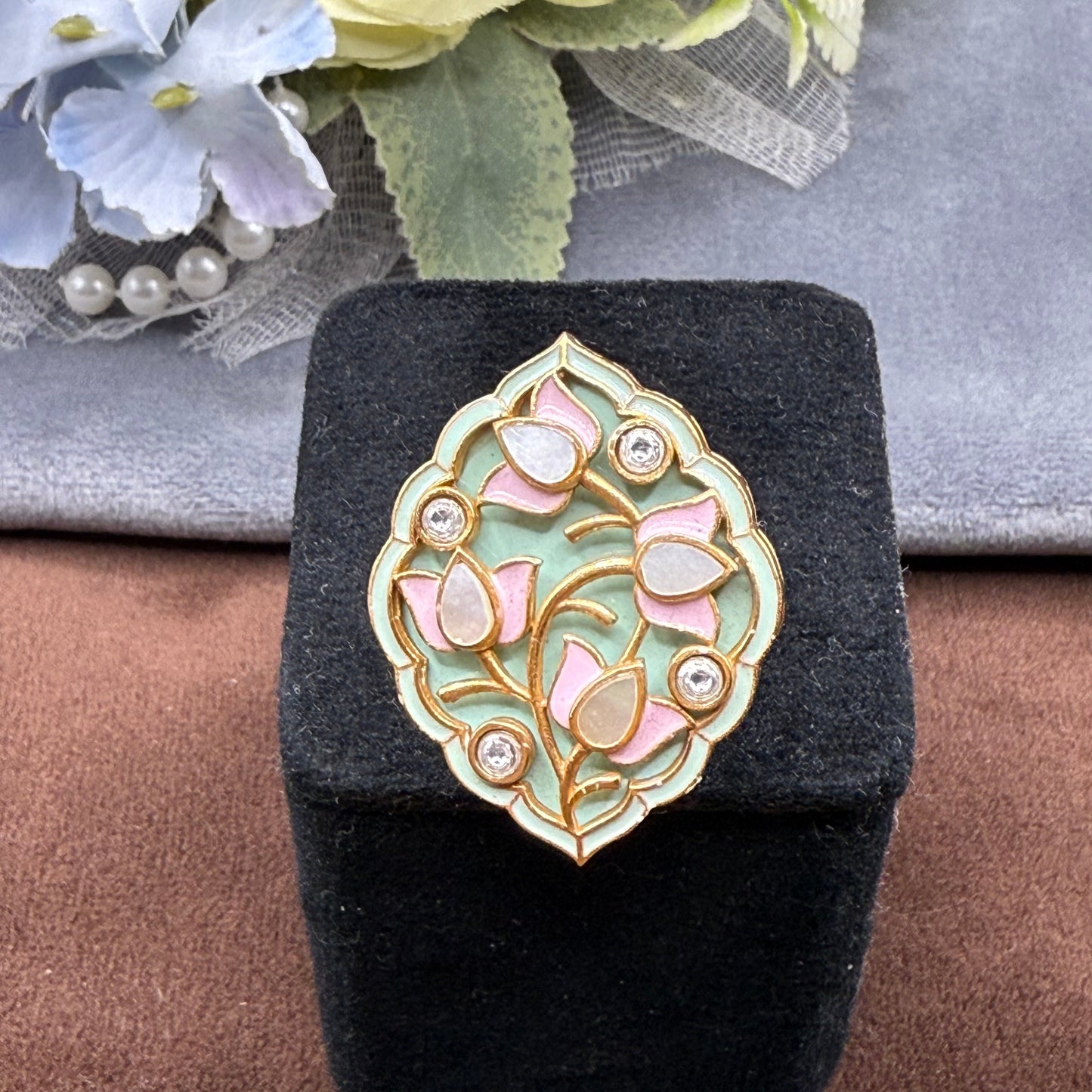 Designer lotus ring