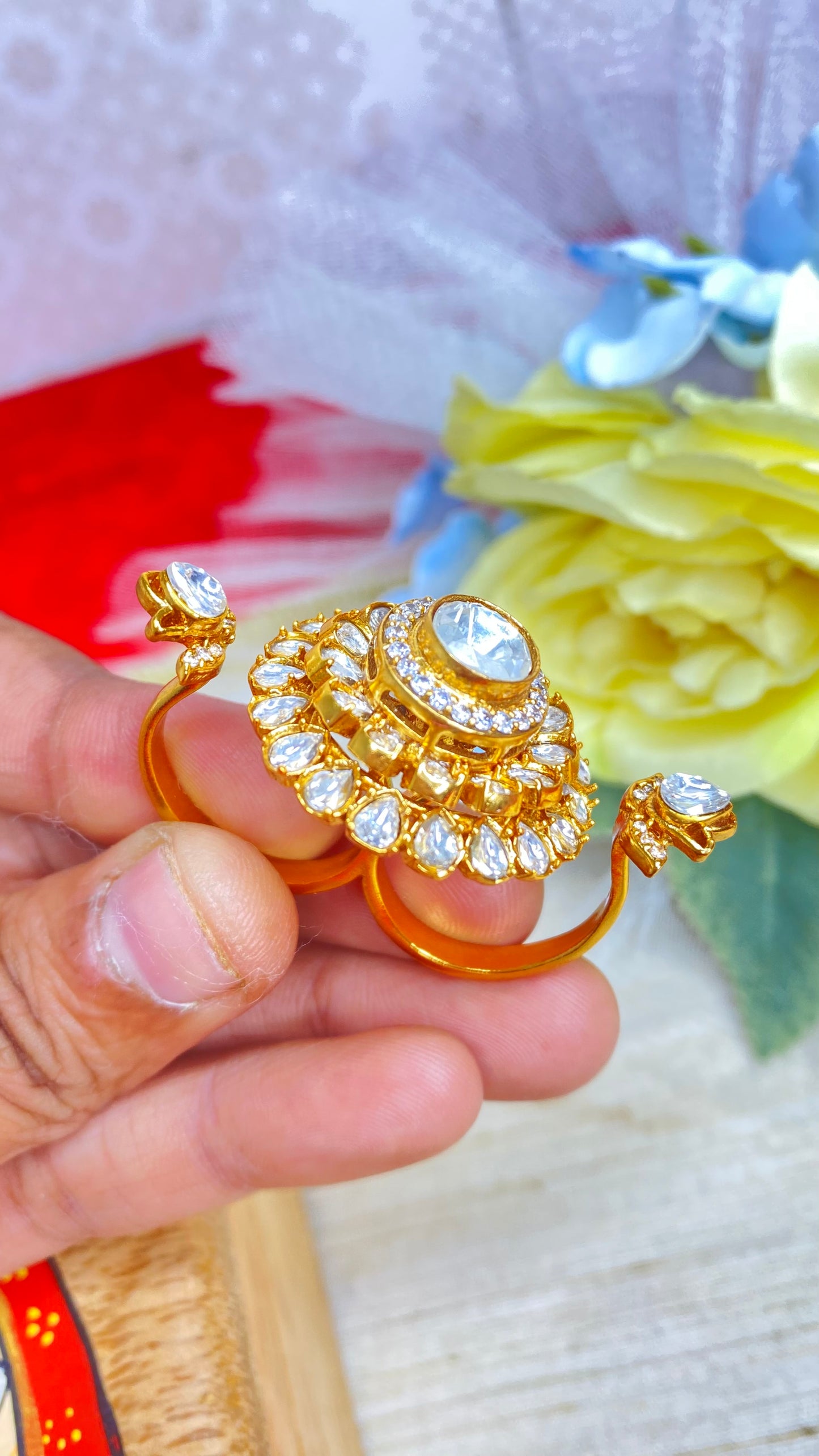Upasna double finger ring