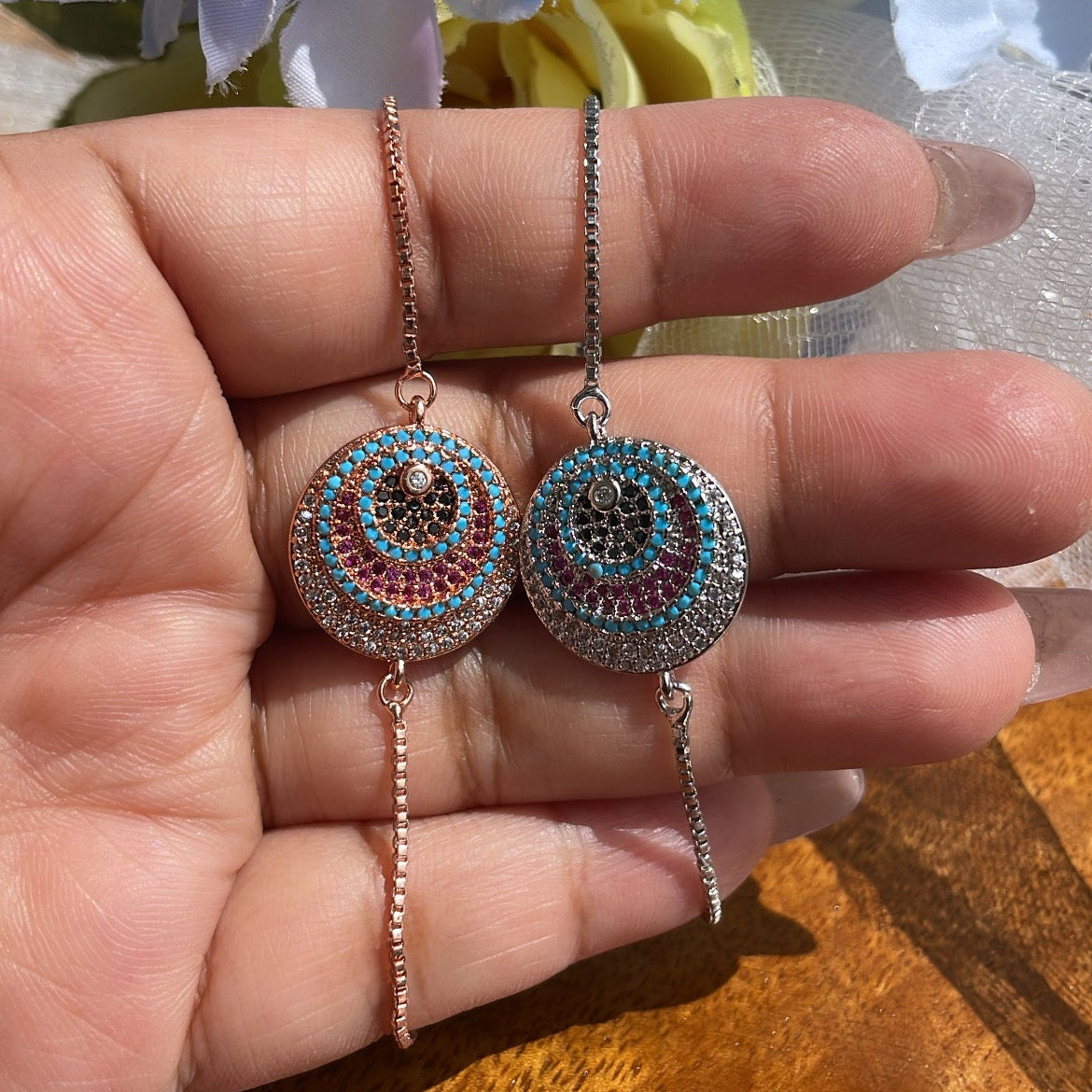 Evil eye chain bracelet