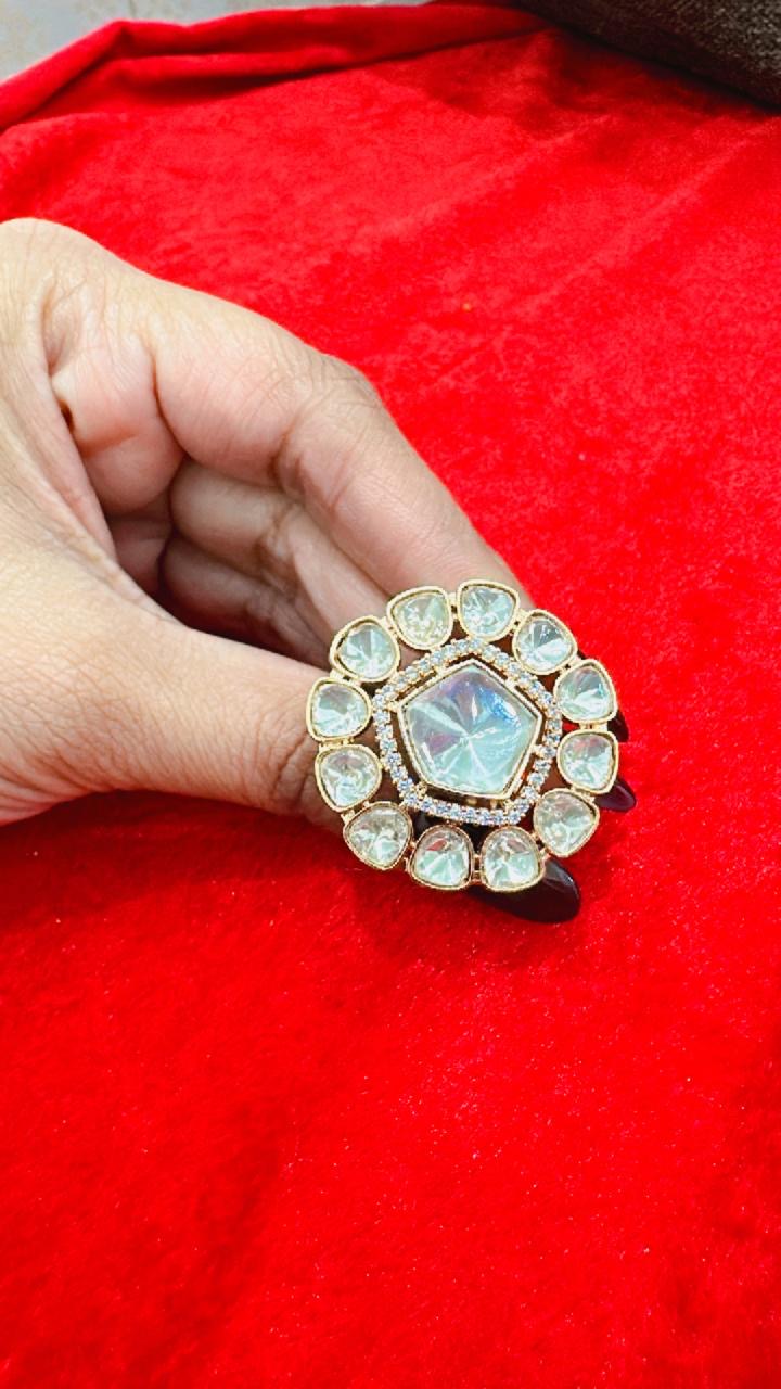 Golden moissanite Ring