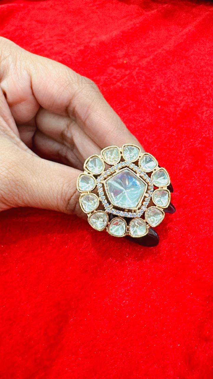 Golden moissanite Ring