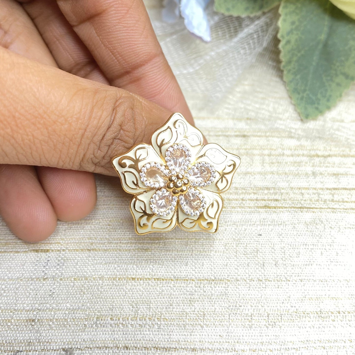 Heritage Kundan Meena ring*