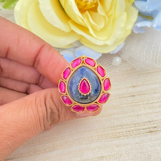 Amethyst kundan ring