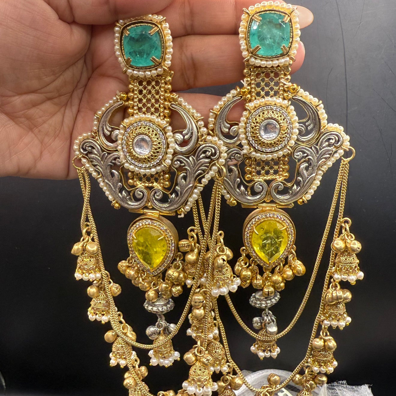Noor Dual Tone Earrings
