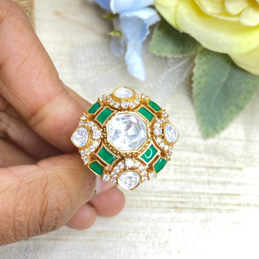 Kundan mirage ring