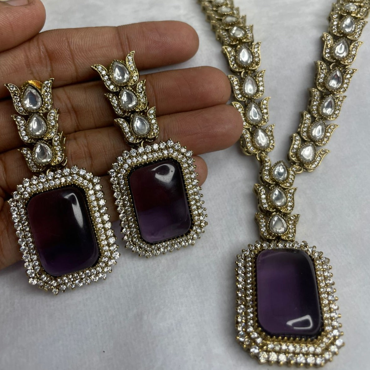 Kundan Elite purple necklace