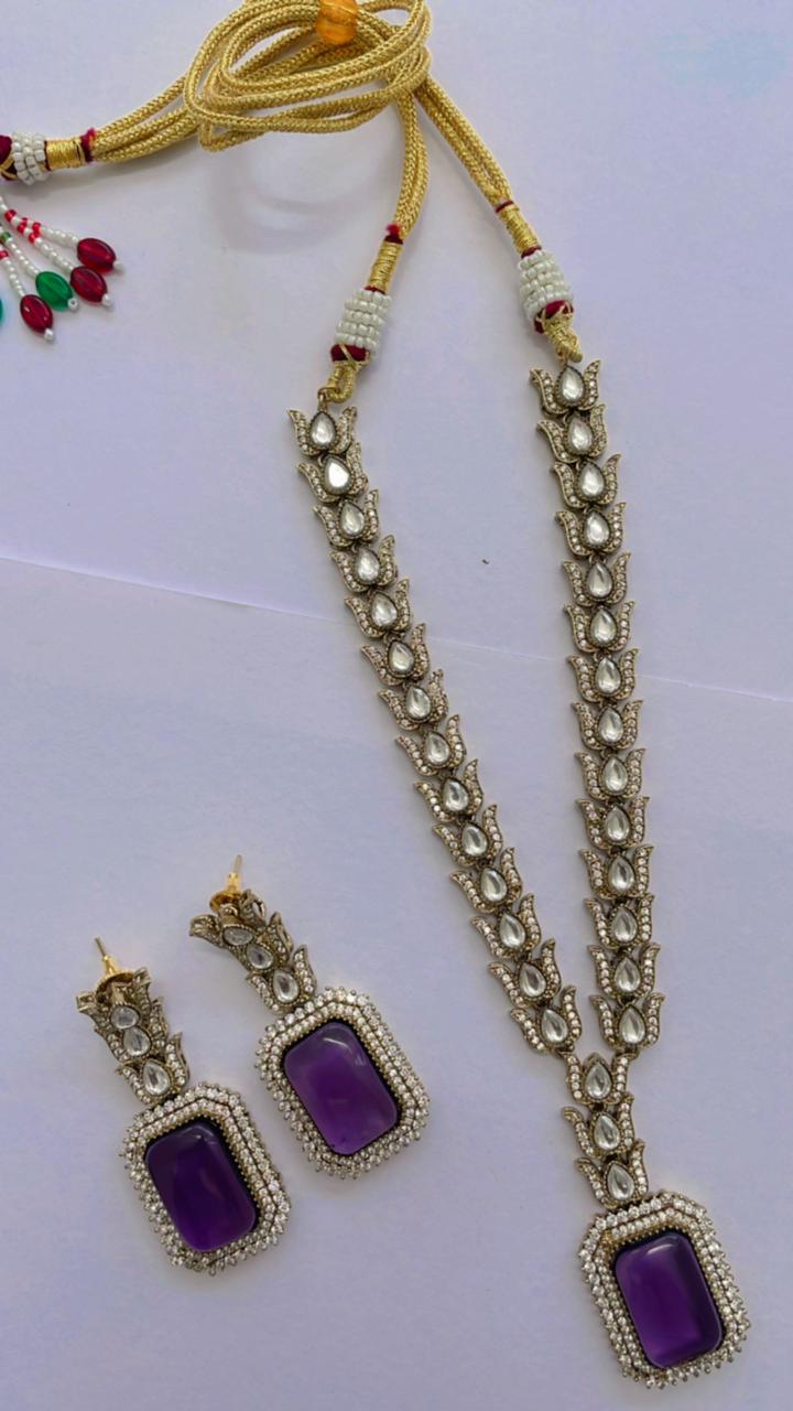 Kundan Elite purple necklace