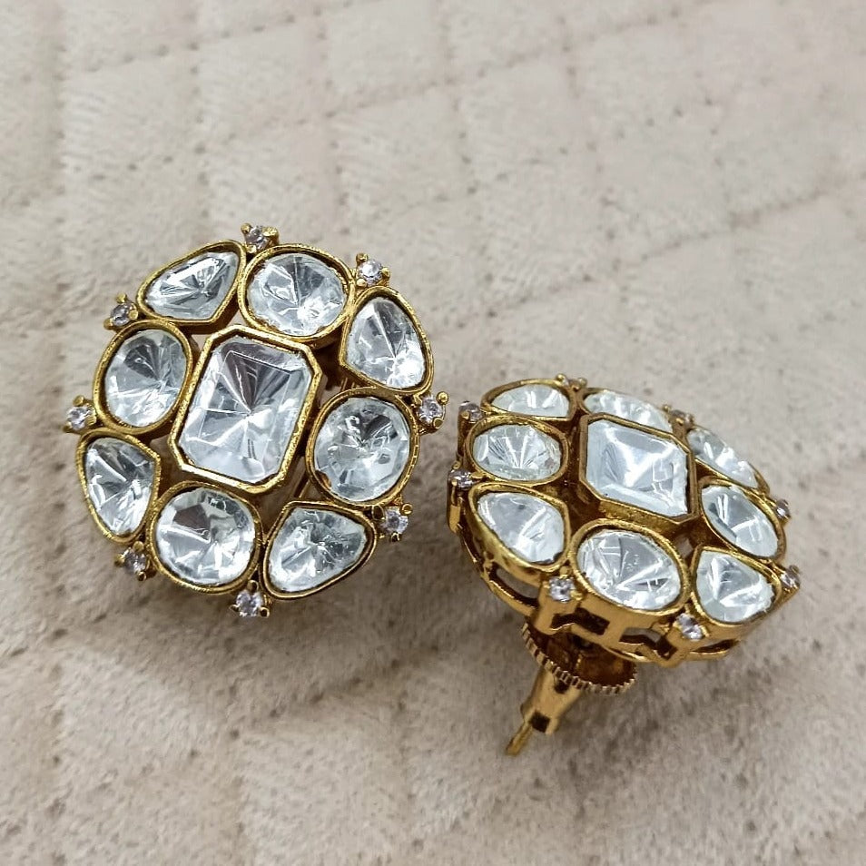 Regal Rose Gold Cluster Earrings