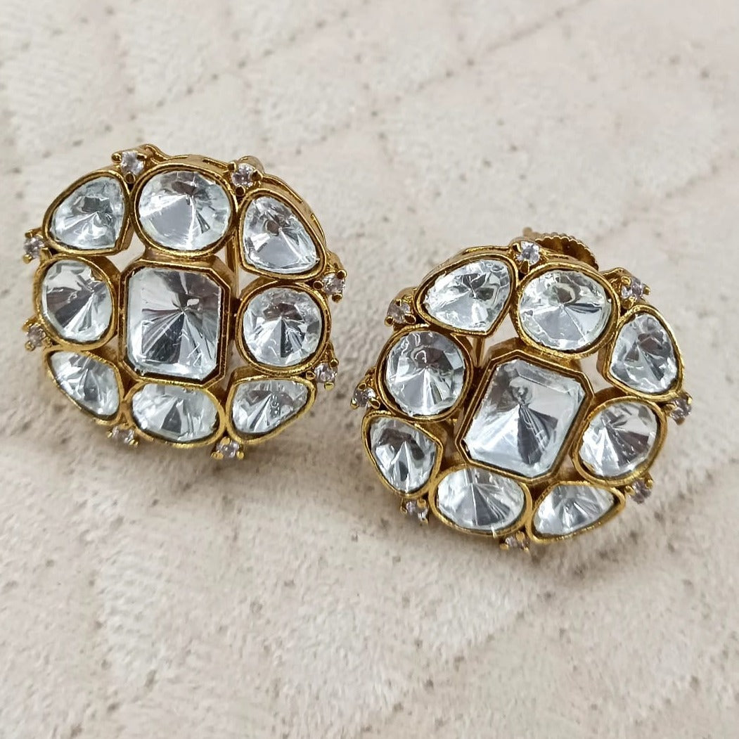 Regal Rose Gold Cluster Earrings