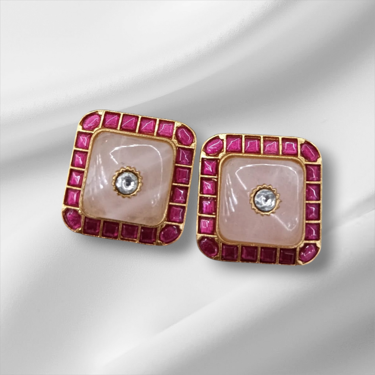Rose quartz studds