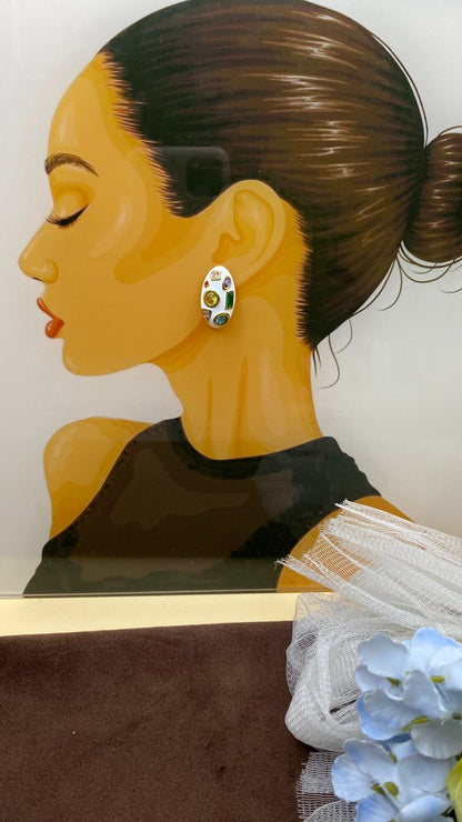 Nazia Multi stone stud earrings