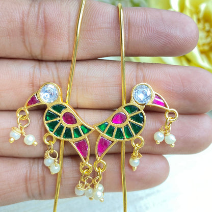 Peacock ear cuff