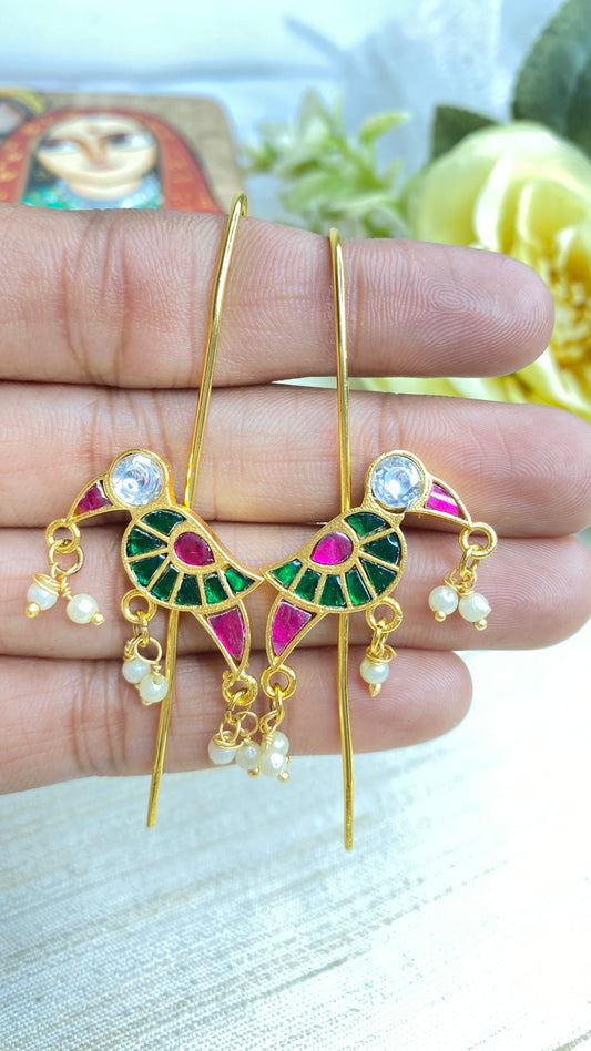 Peacock ear cuff