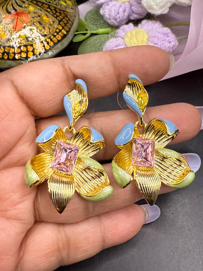Swaroski Floral Statement Earrings