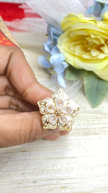 Heritage Kundan Meena ring