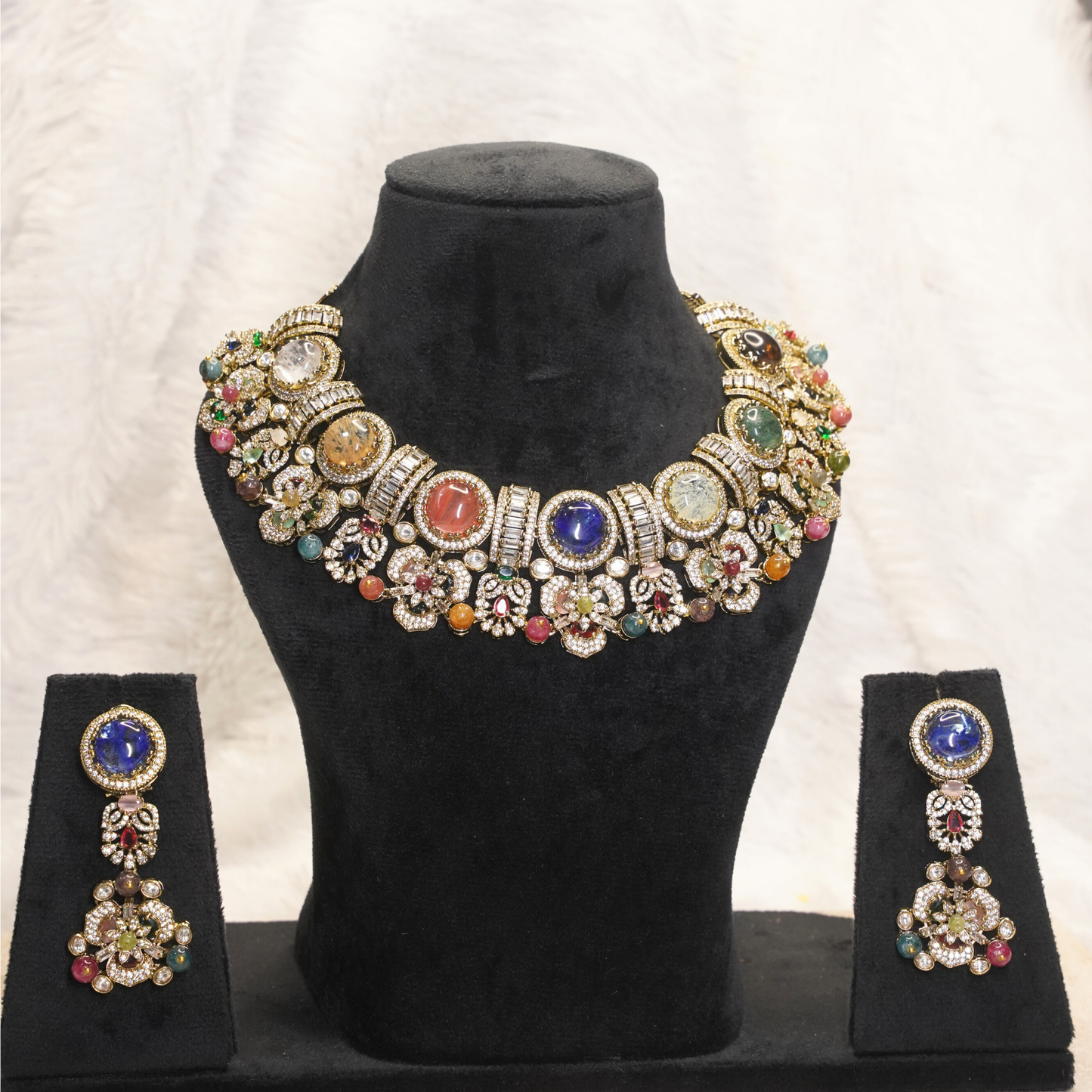 Zaria Multi-Stone Statement Necklace Set