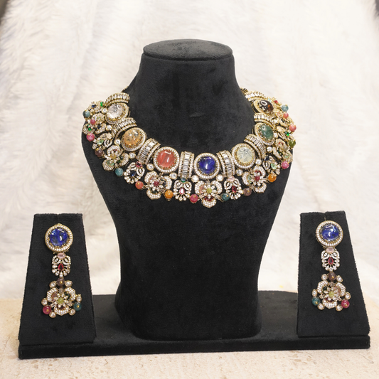 Zaria Multi-Stone Statement Necklace Set