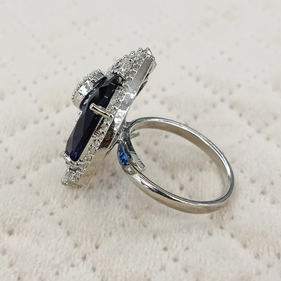 Crystal Halo Ring