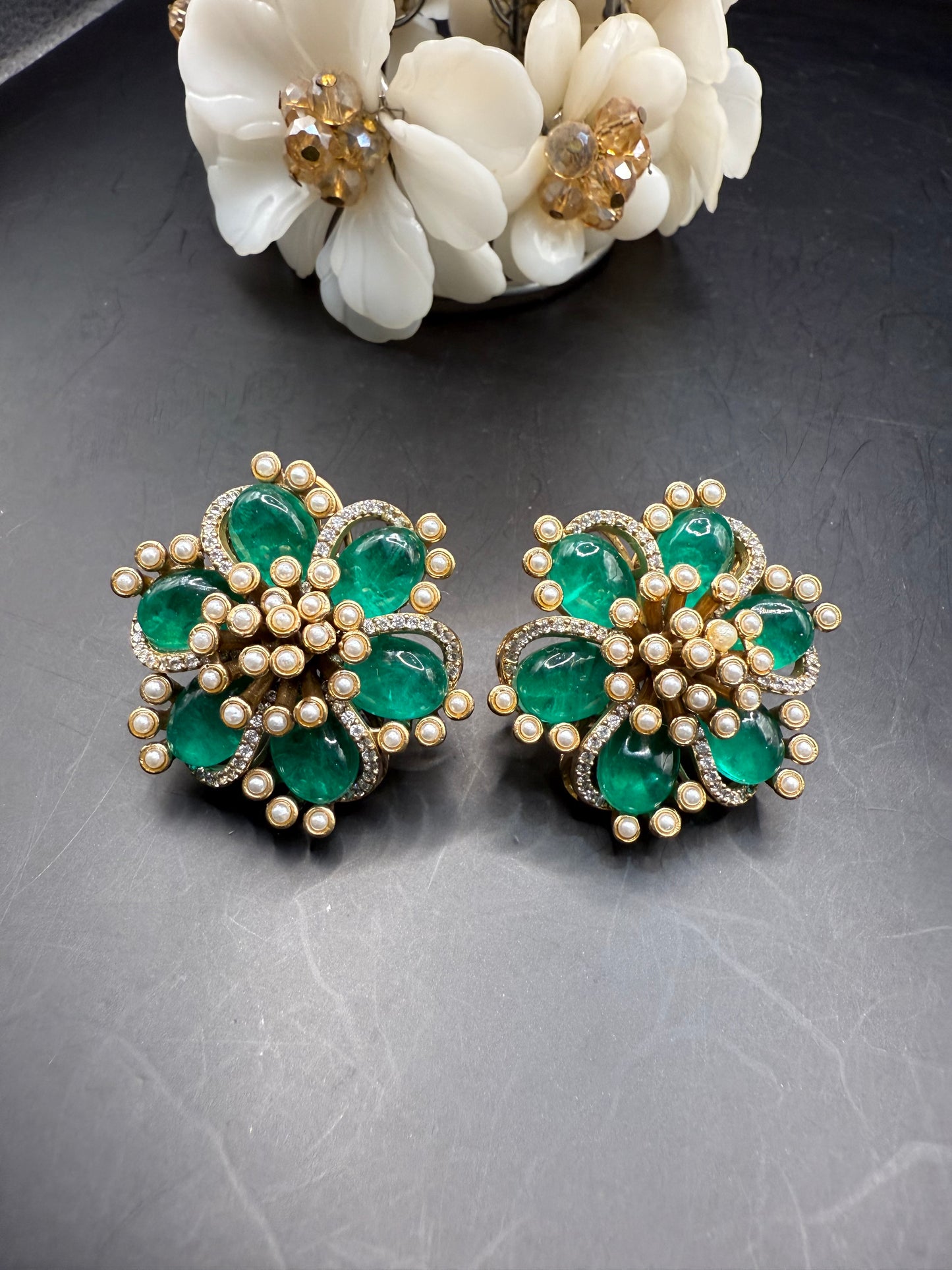 Nita’s Statement Emerald studs❤️