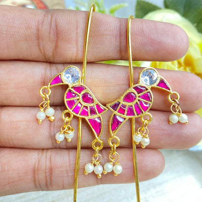 Peacock ear cuff