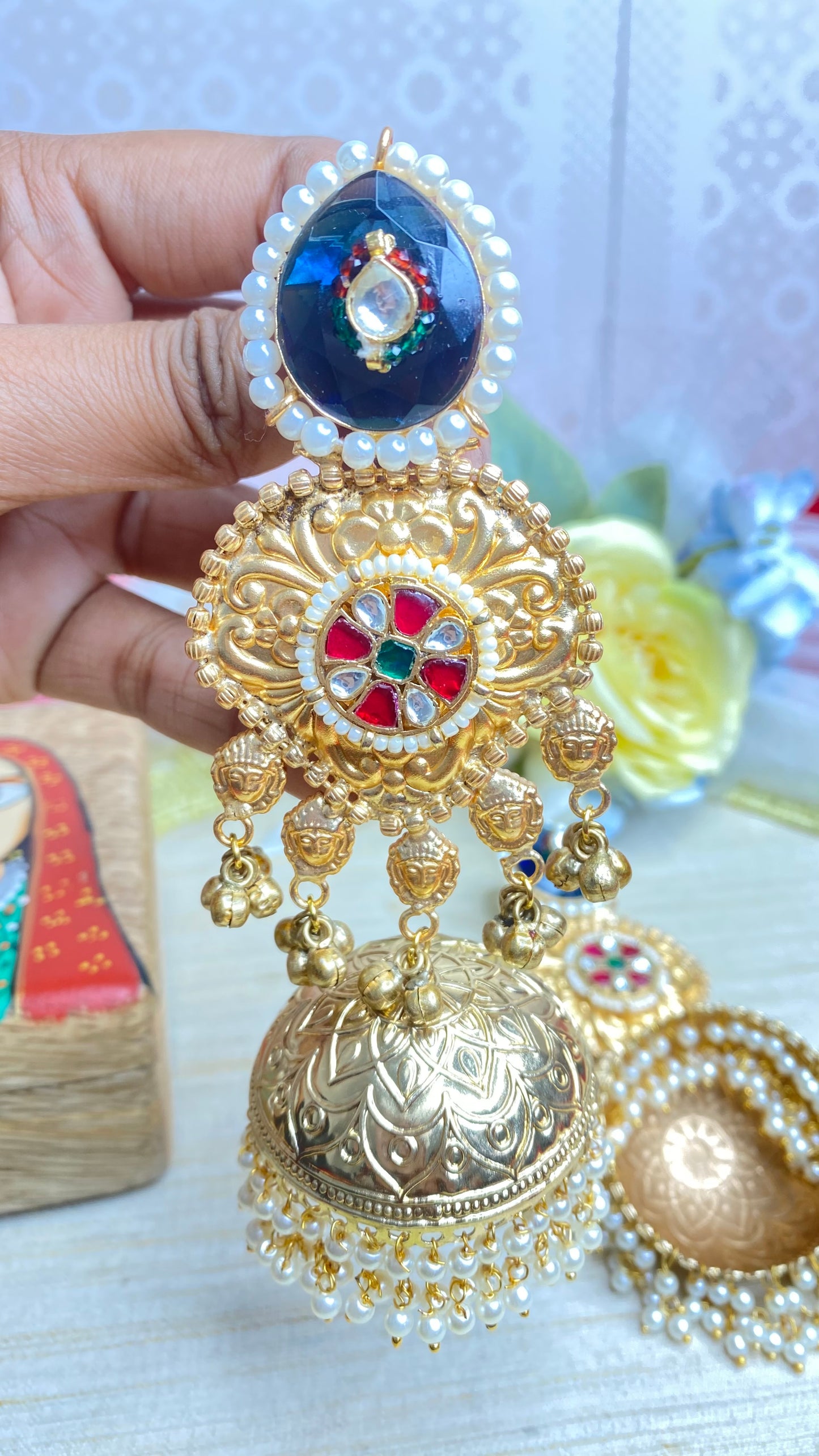 Jodha kundan earrings