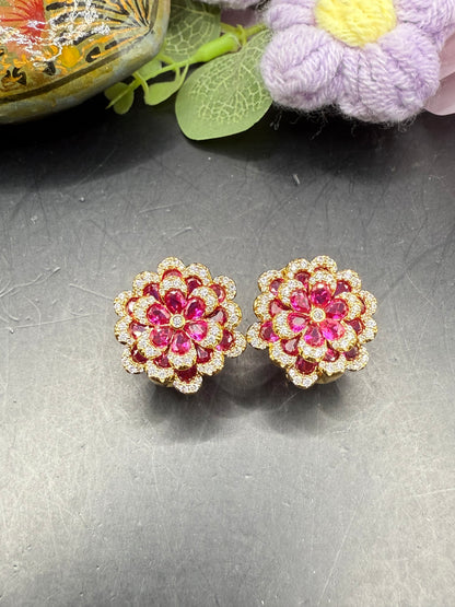 Hazoorilal inspired floral studs