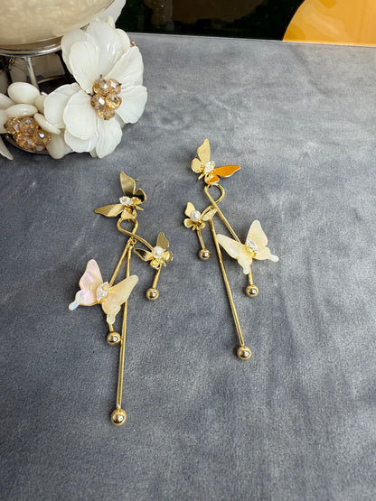 ❤️🦋 Valentine Golden Butterfly Love Drop Earrings